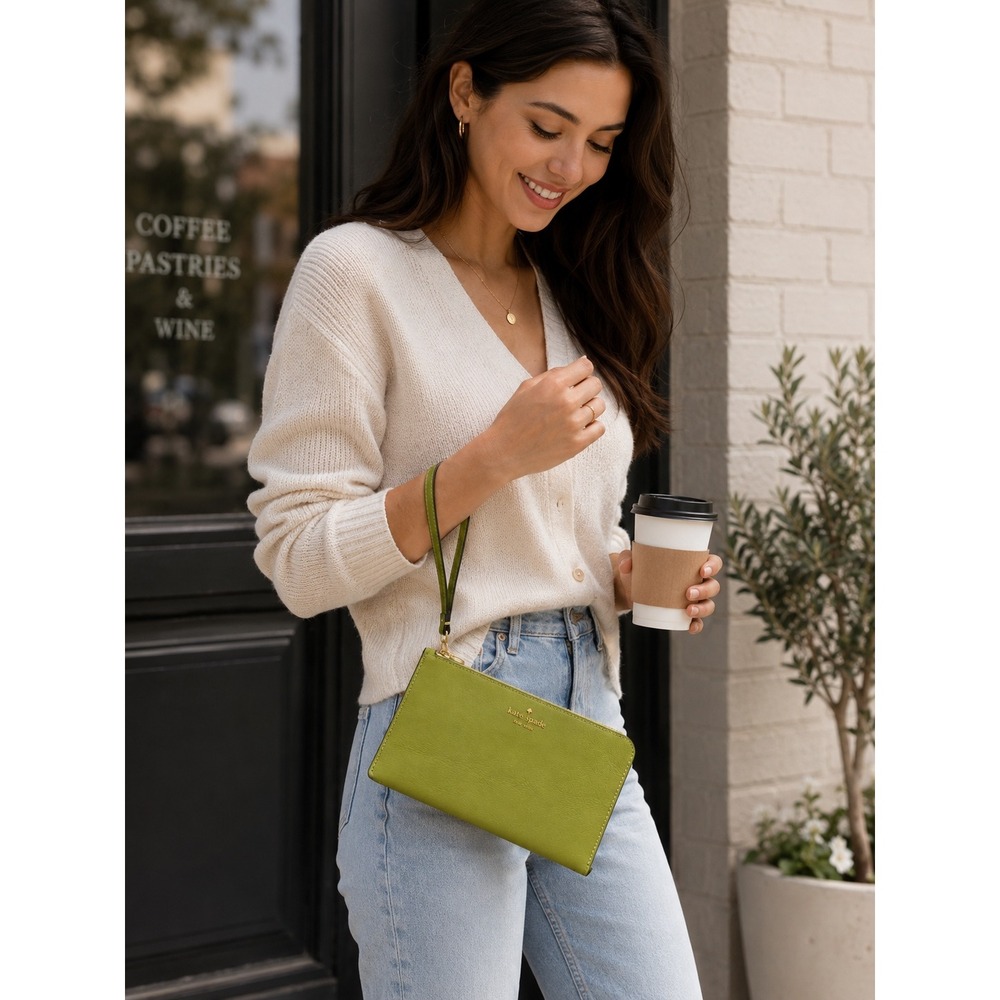 kate spade lime green wristlet